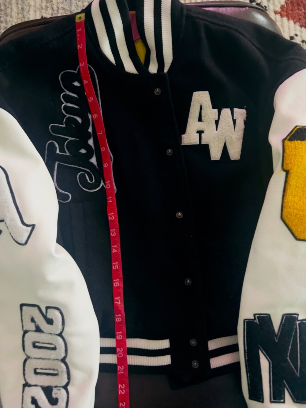 Azalea Wang Black & White Tokyo Varsity Letterman Bomber Jacket